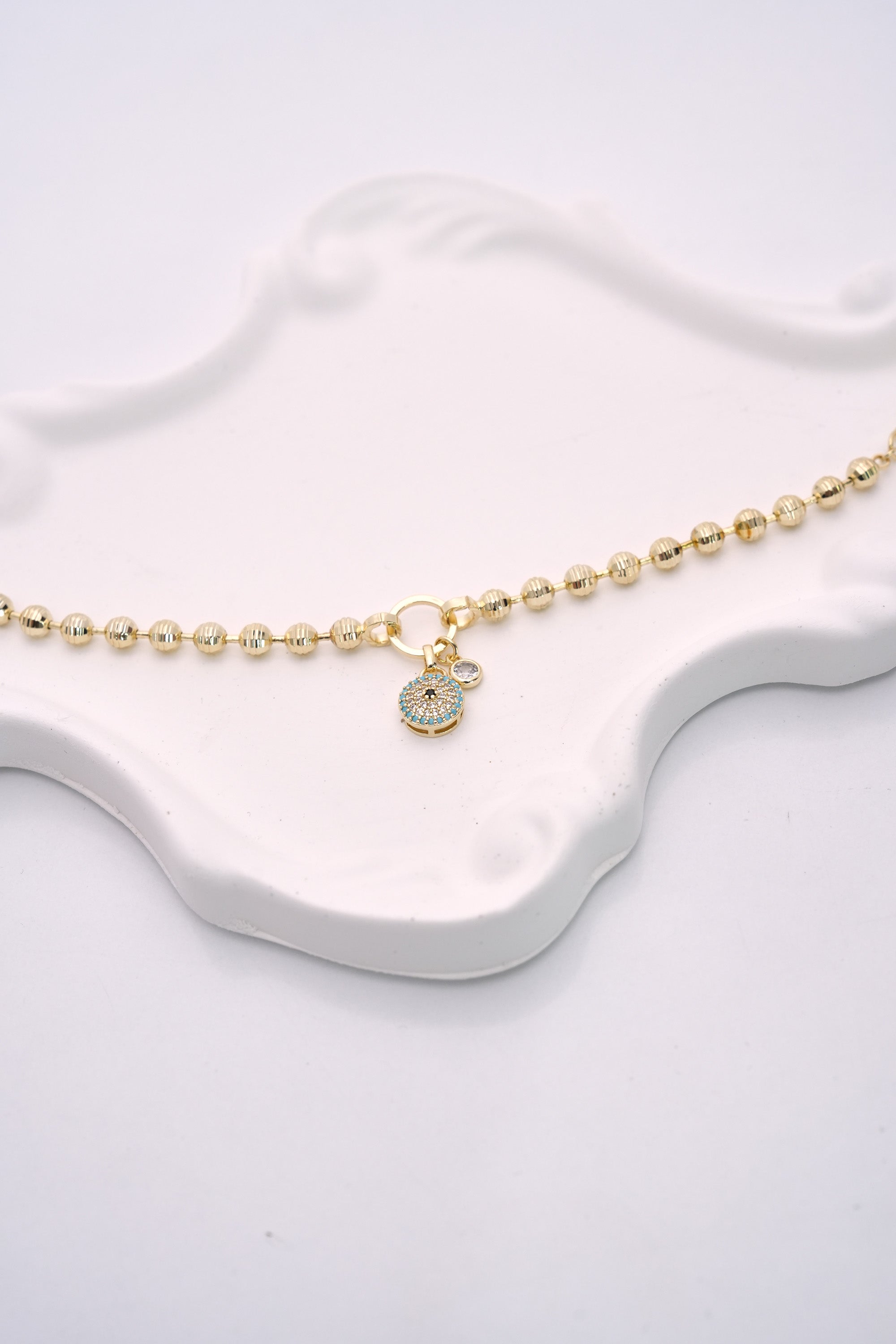 Şanslı Nazar 14K Altın Kaplama Luxe Bileklik