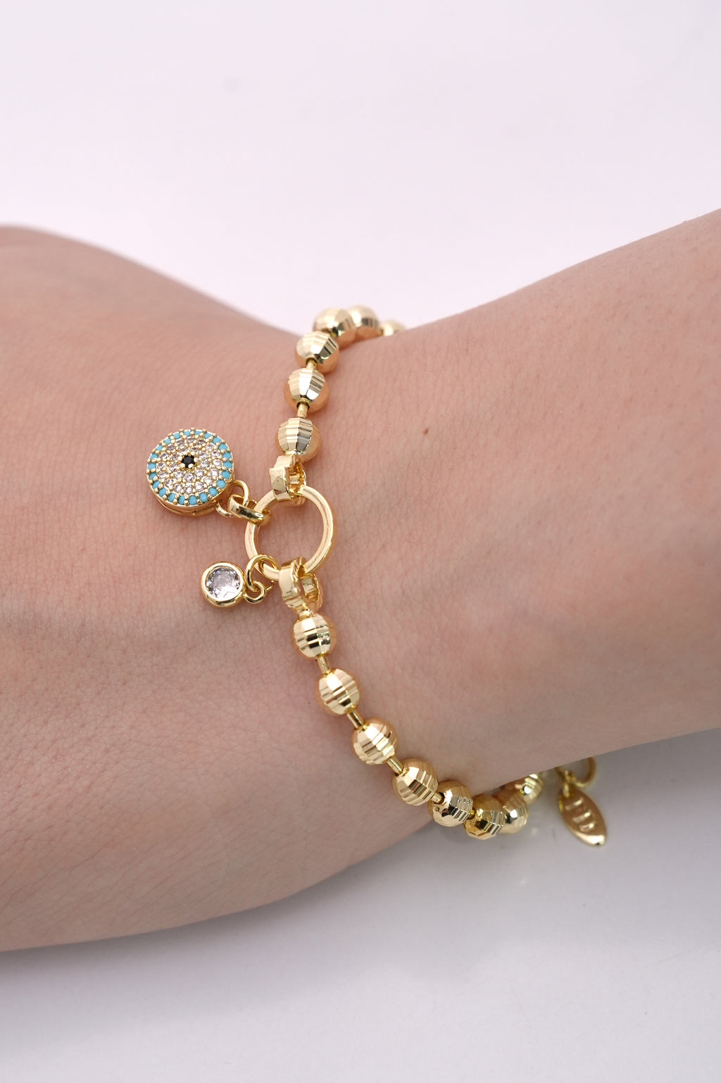 Şanslı Nazar 14K Altın Kaplama Luxe Bileklik