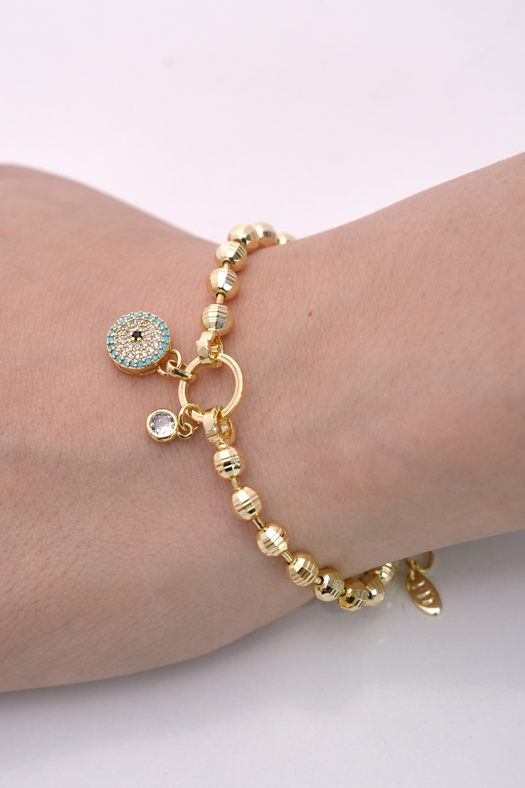 Şanslı Nazar 14K Altın Kaplama Luxe Bileklik