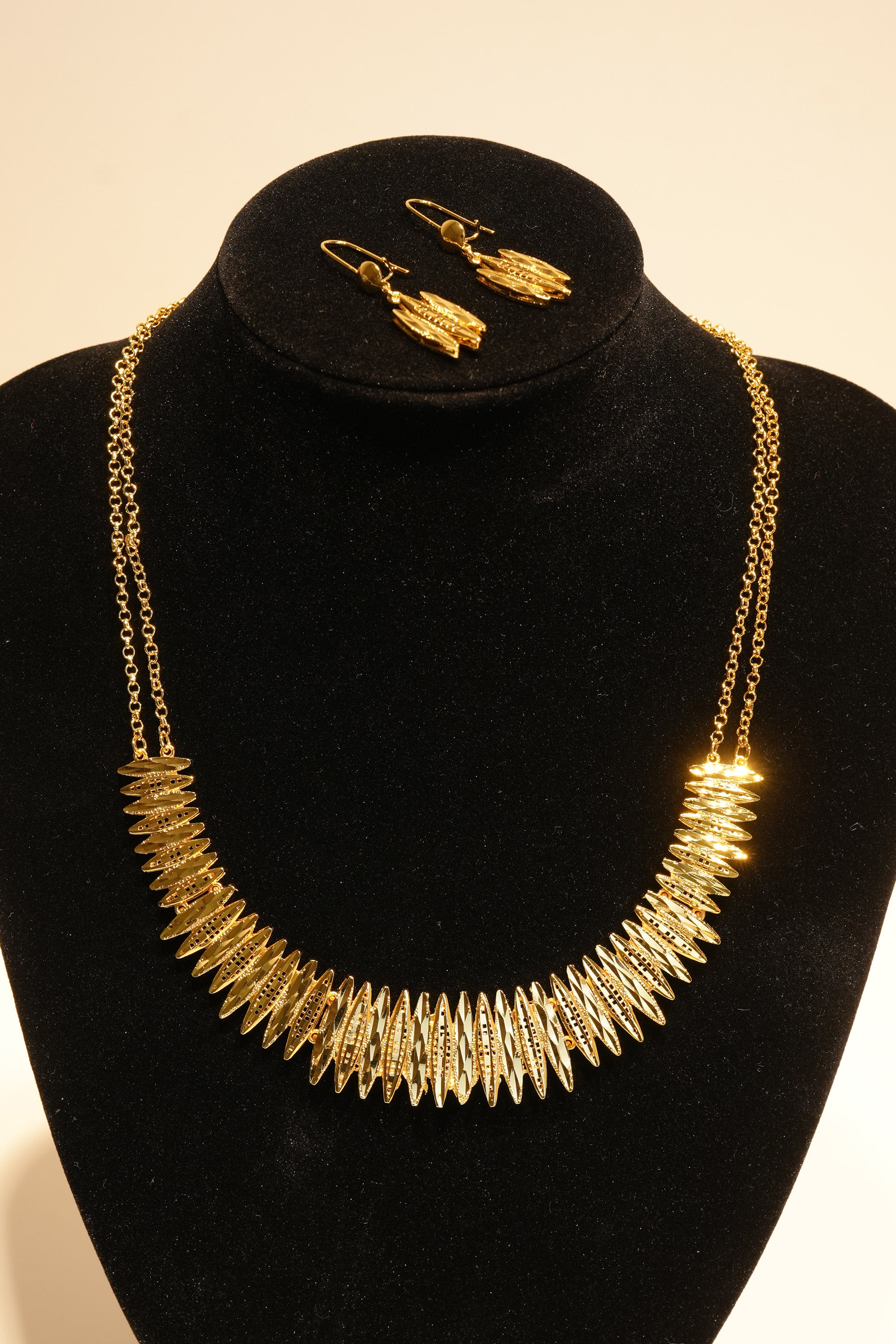 Altın Spiral Işıltı 22K Altın Kaplama Set