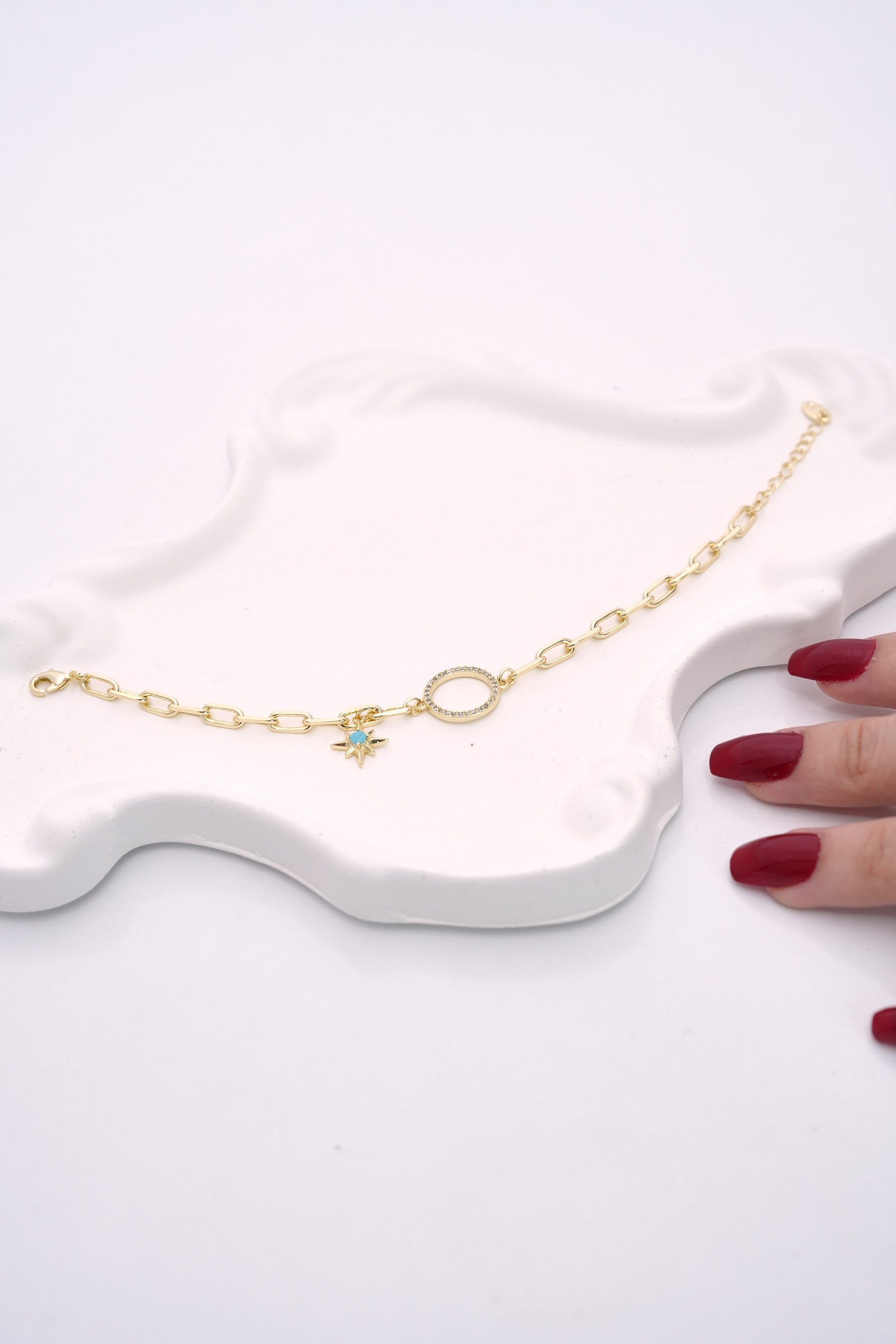 Mavi Yörünge 14K Altın Kaplama Luxe Bileklik