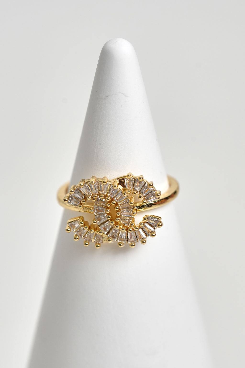 Işık Çemberi 14K Altın Kaplama Vintage Yüzük