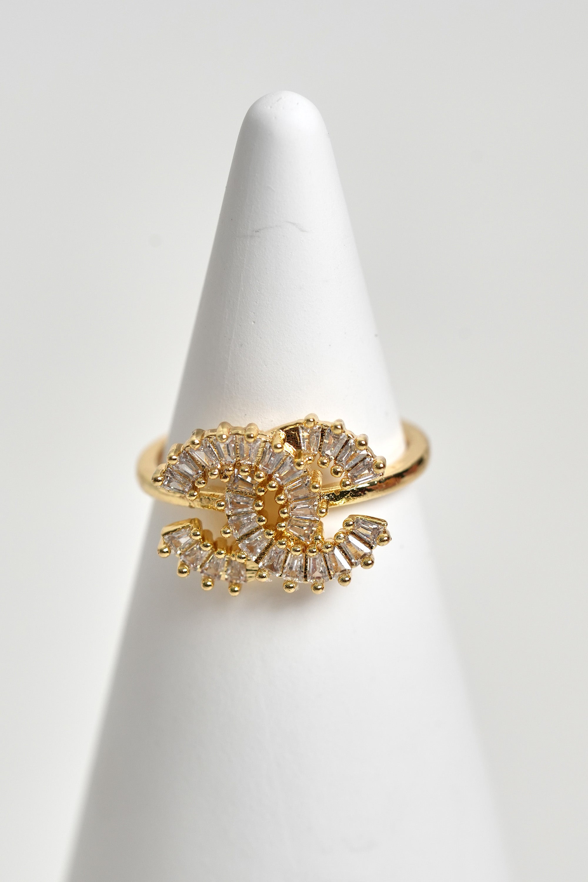 Işık Çemberi 14K Altın Kaplama Vintage Yüzük