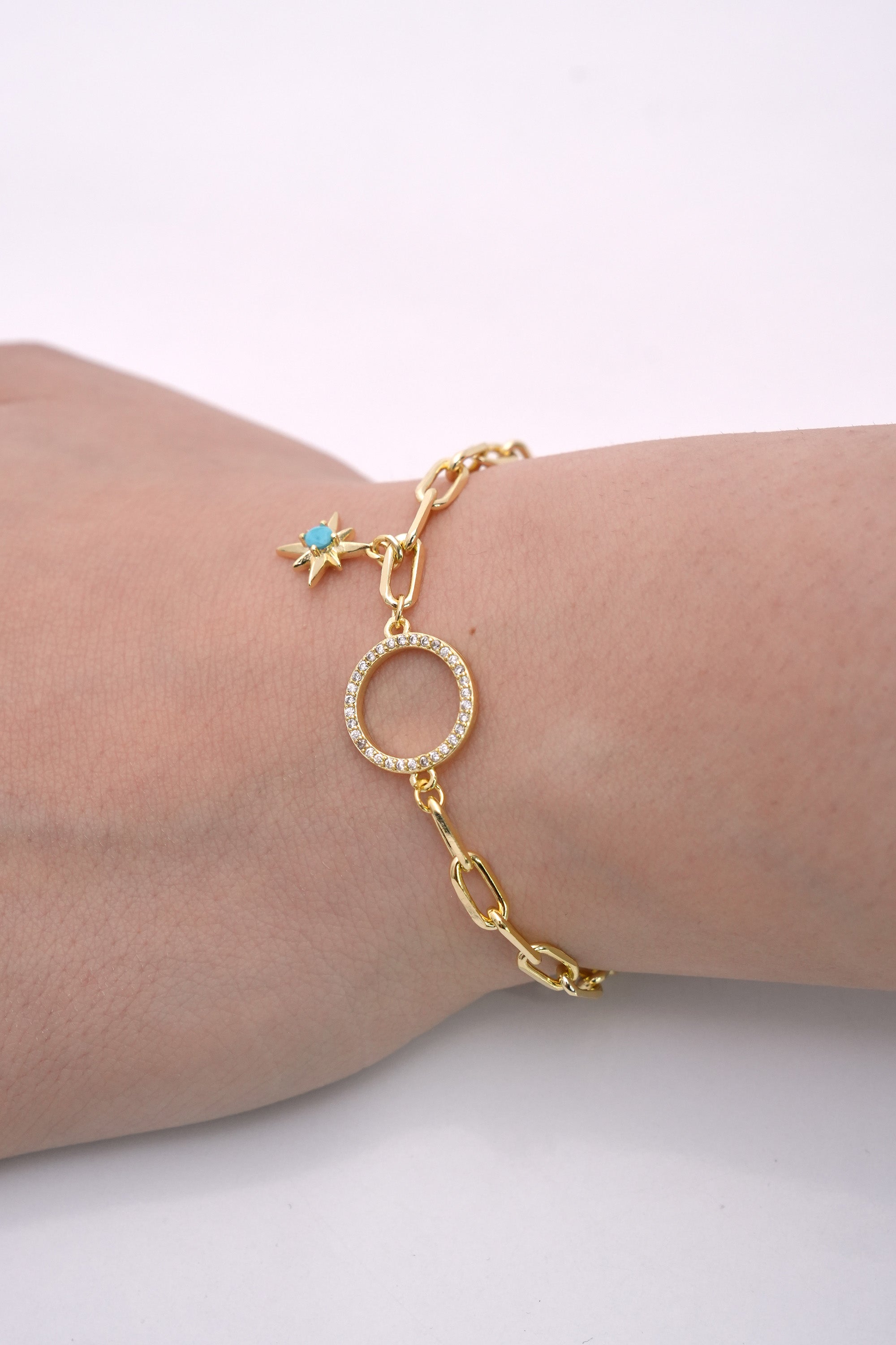 Mavi Yörünge 14K Altın Kaplama Luxe Bileklik