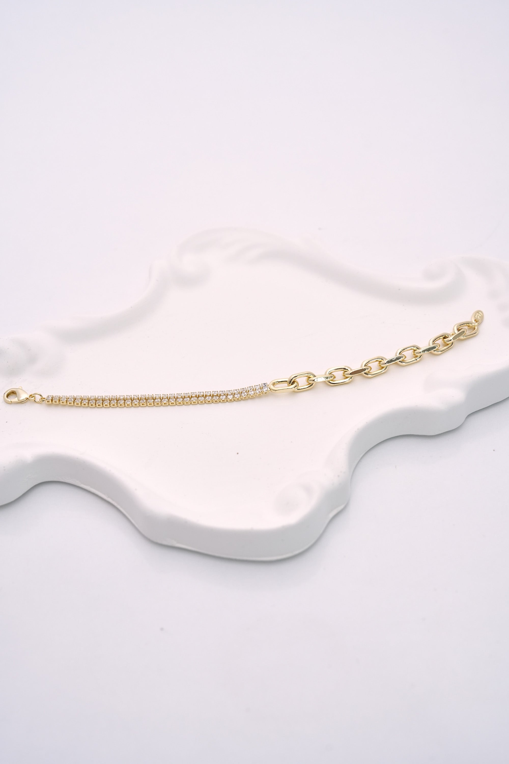 Kristal Köprü 14K Altın Kaplama Luxe Bileklik