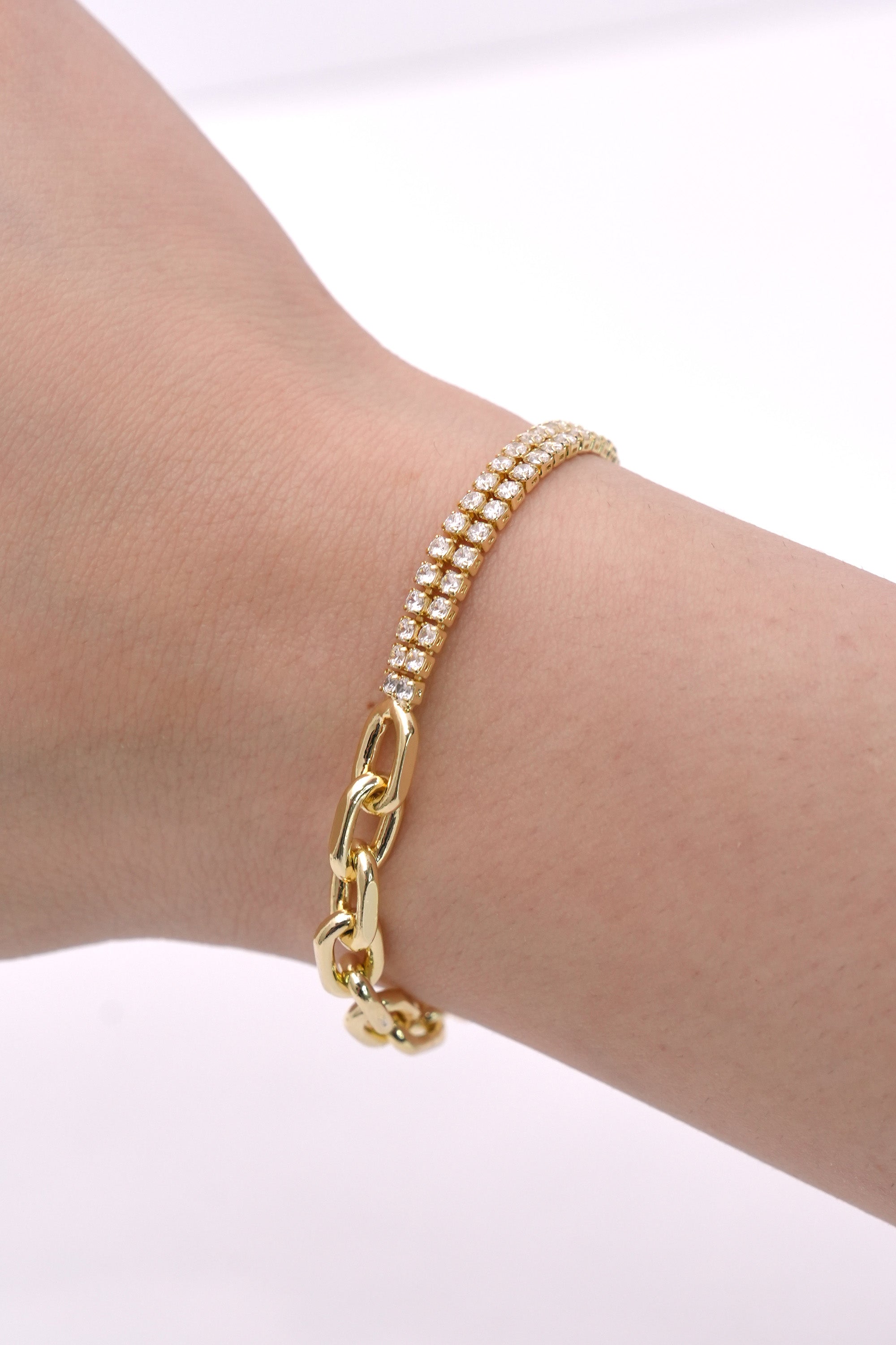 Kristal Köprü 14K Altın Kaplama Luxe Bileklik