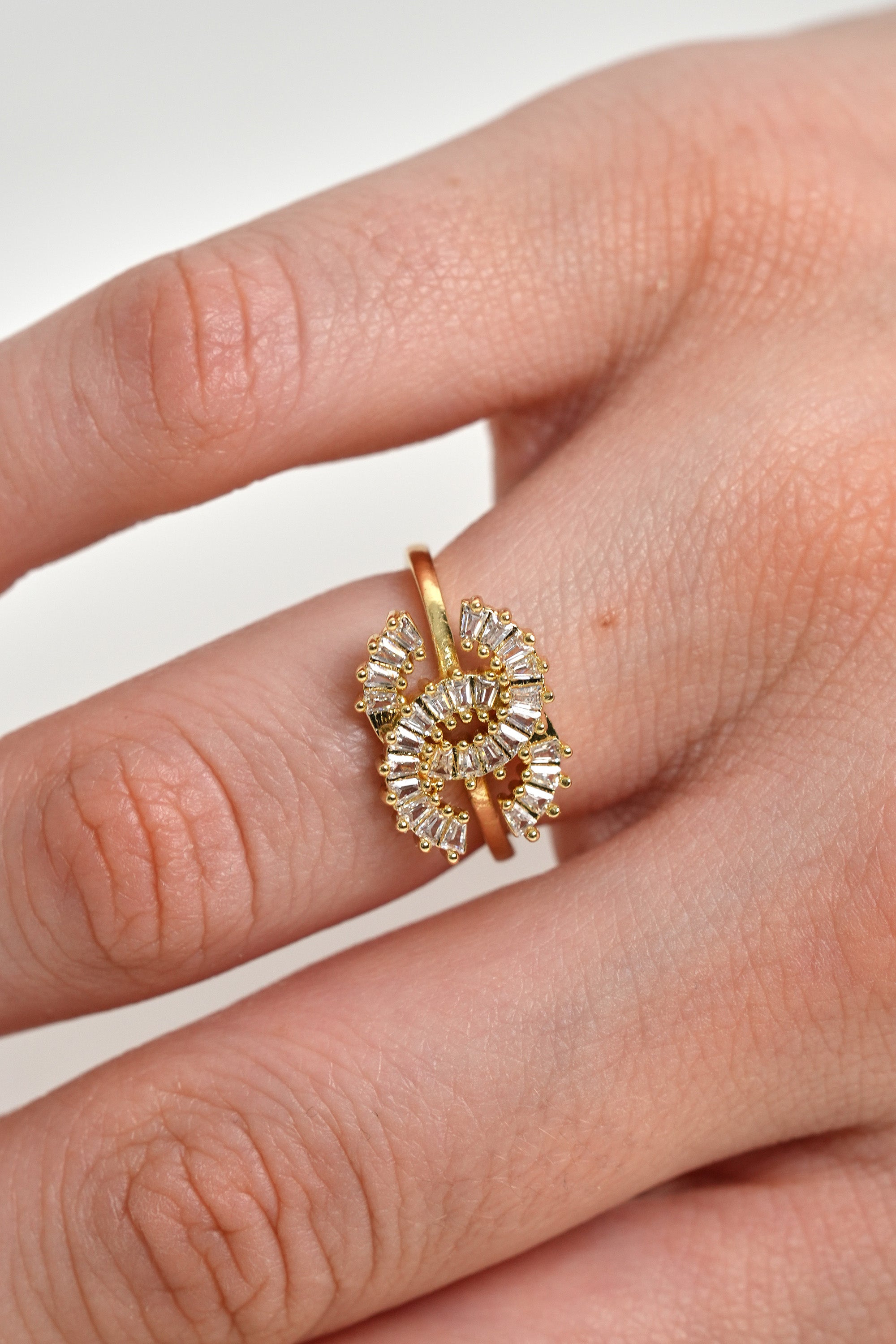 Işık Çemberi 14K Altın Kaplama Vintage Yüzük