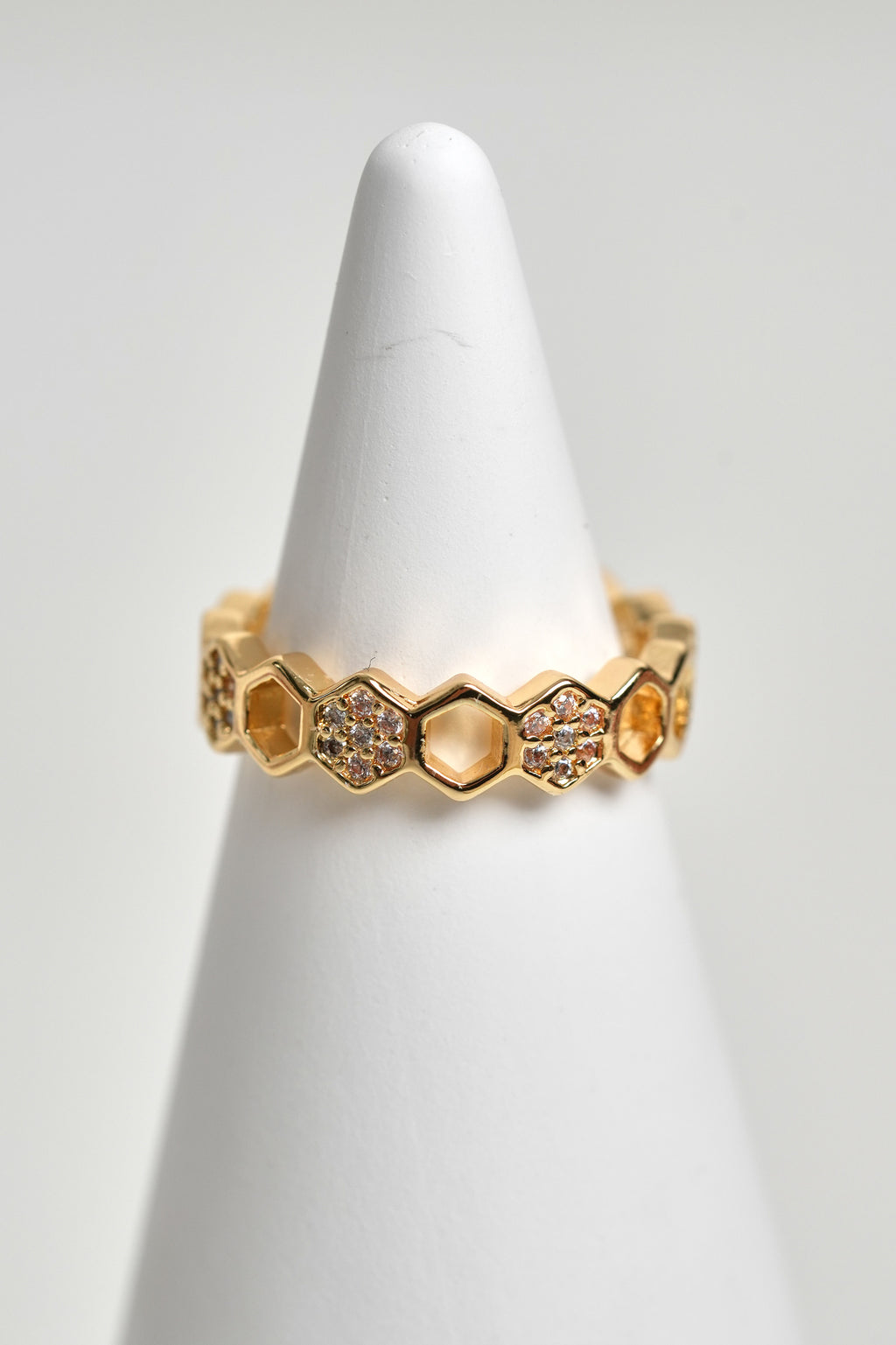 Bal Peteği 14K Altın Kaplama Vintage Yüzük