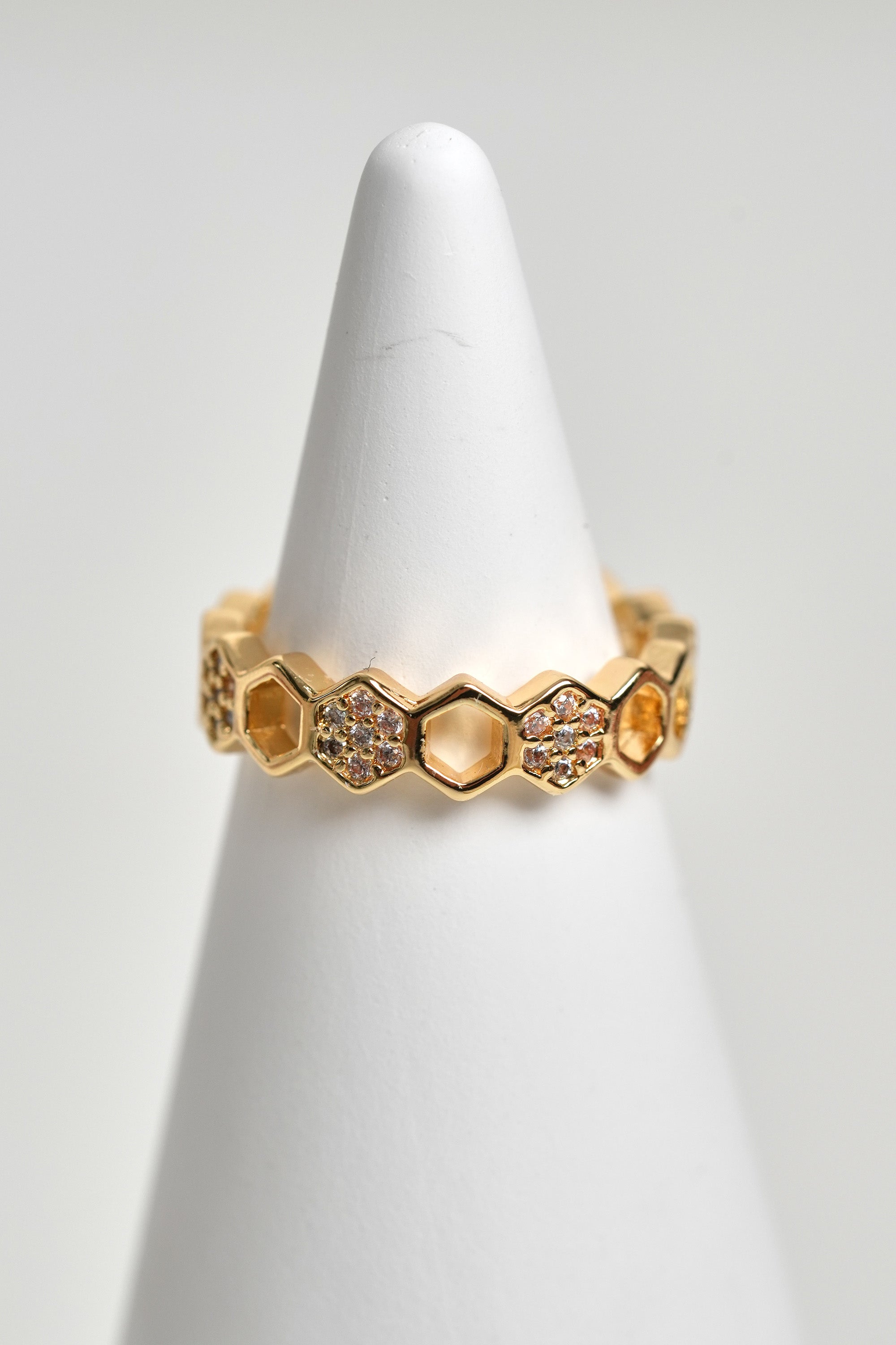 Bal Peteği 14K Altın Kaplama Vintage Yüzük