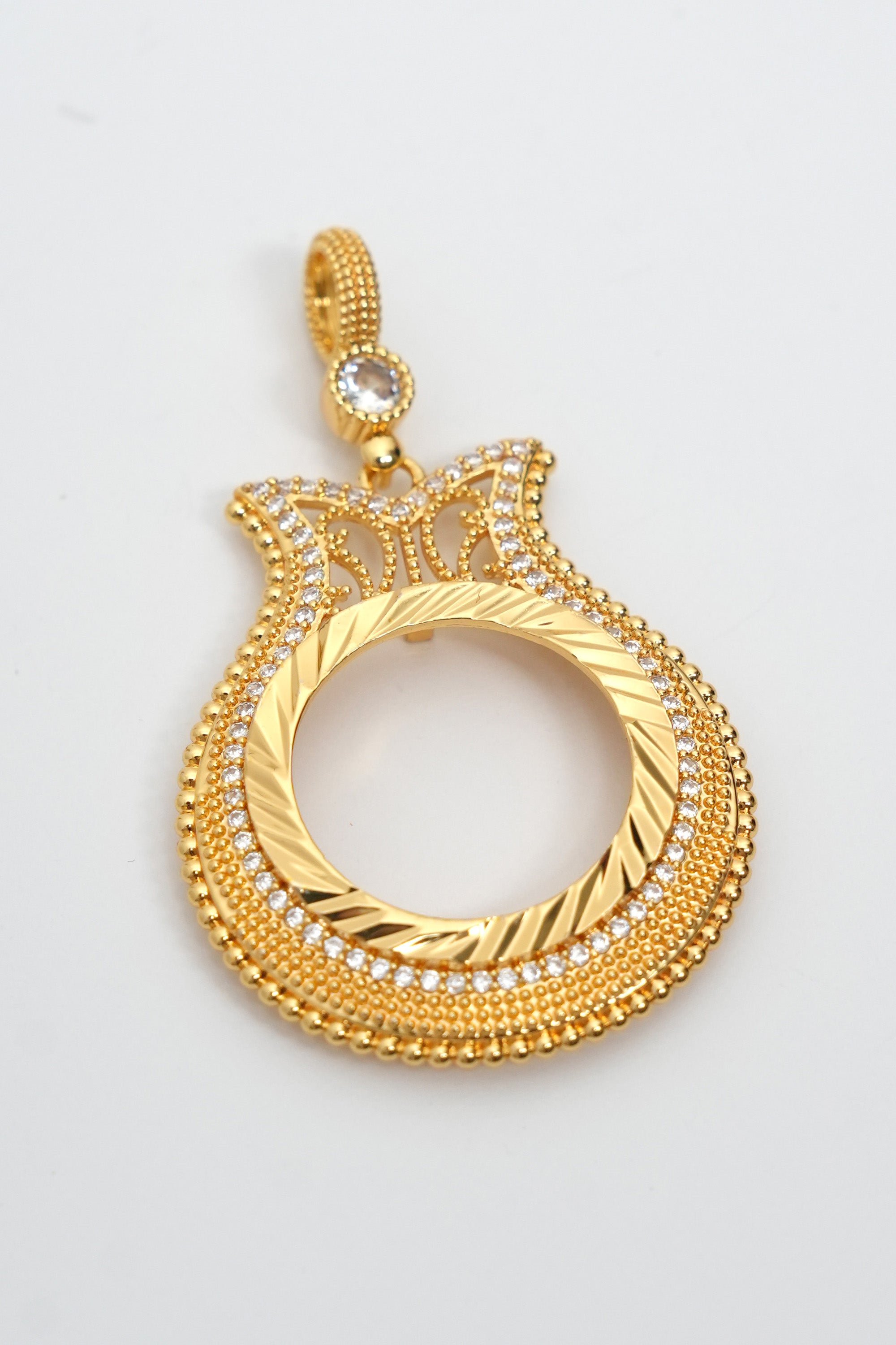 Saray Tacı Yörüngesi 22K Altın Kaplama Kolye Ucu