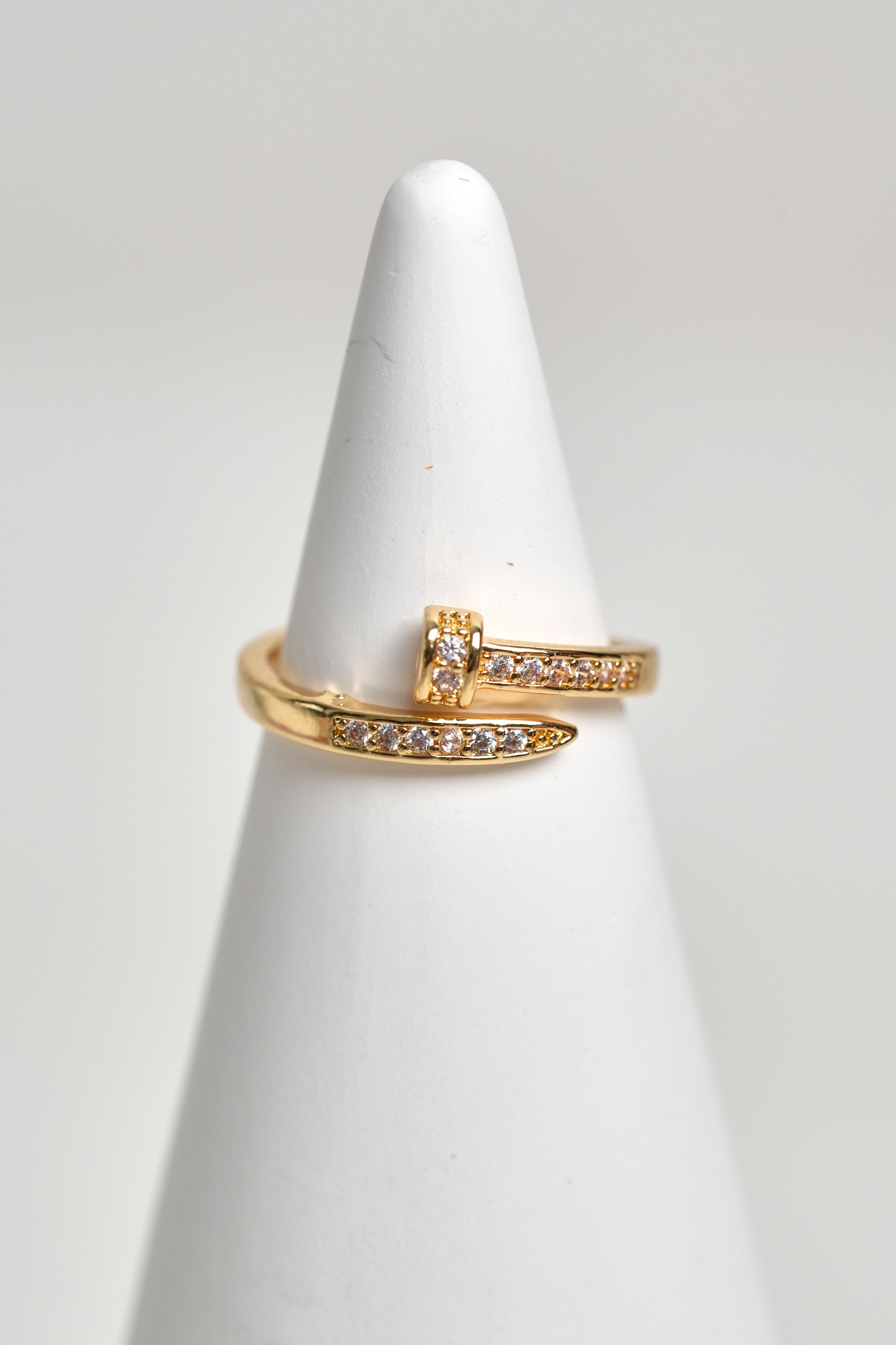 Işık Çivisi 14K Altın Kaplama Vintage Yüzük