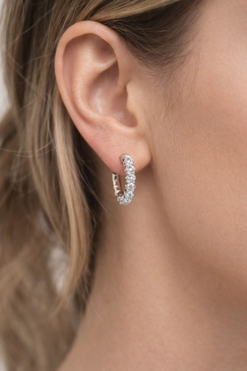 Kristal Hat Xuping Rodyum Küpe