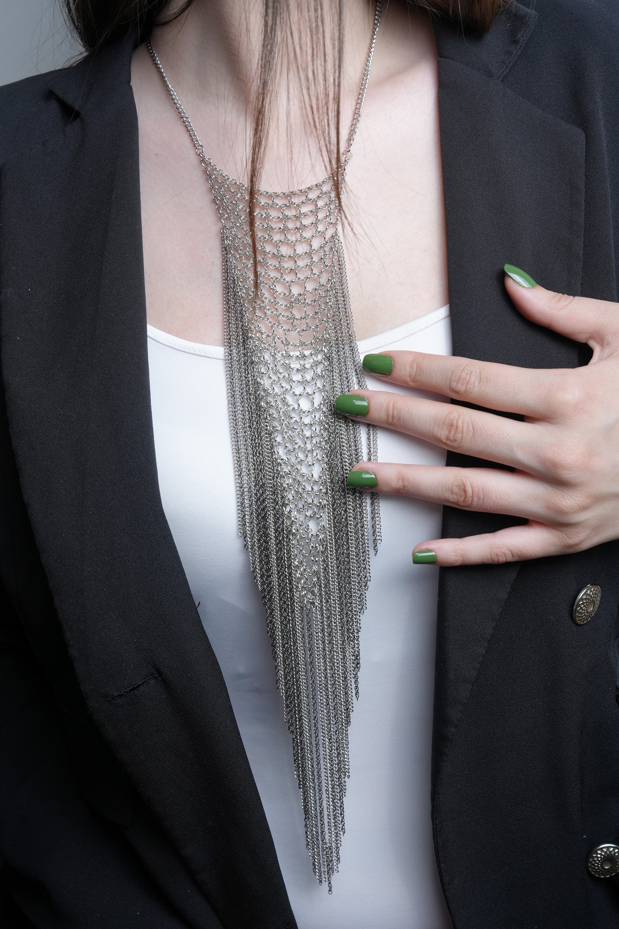 Gümüş Perde ZR Model Kolye