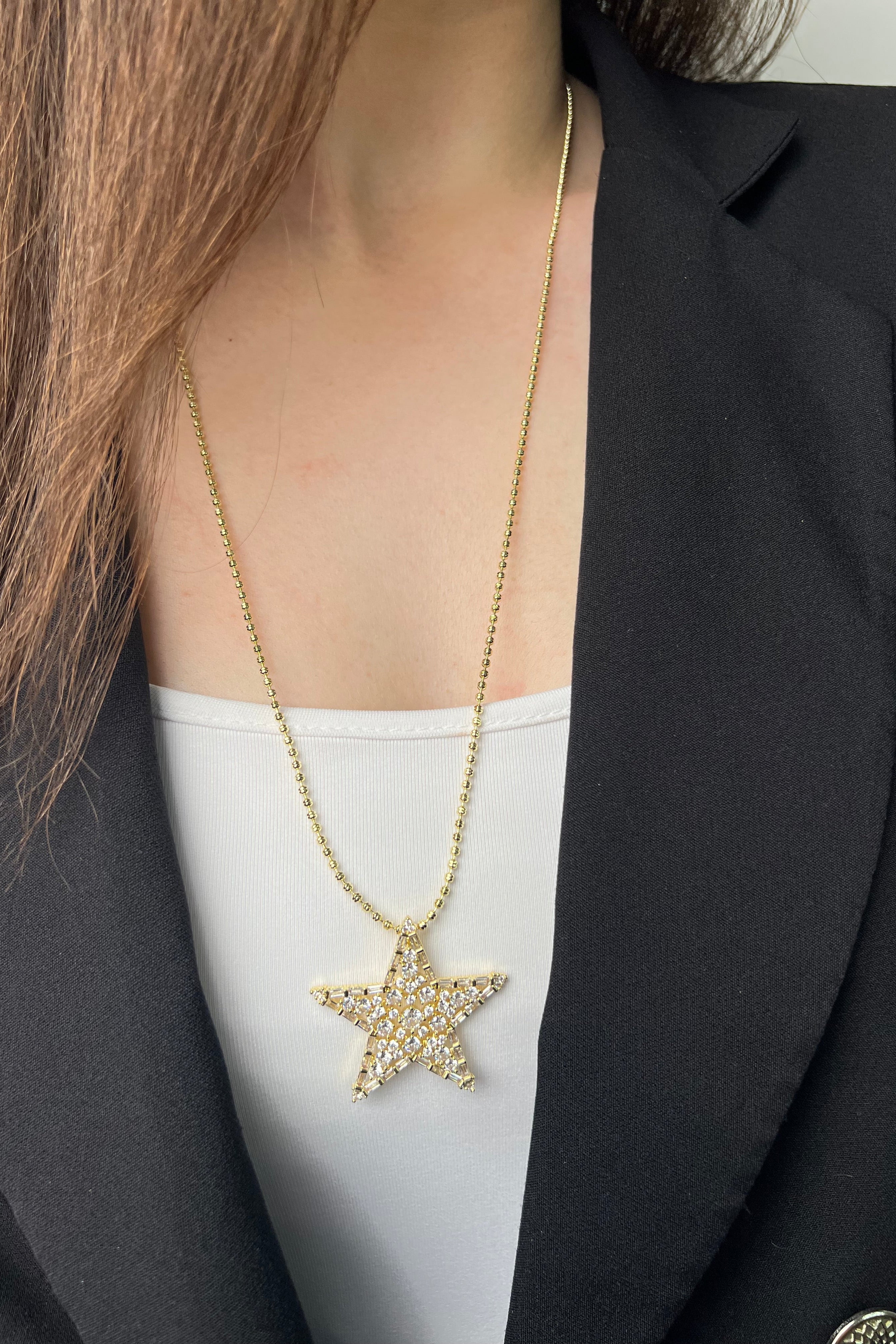 Astral Yıldız 14 K Altın Kaplama Luxe Kolye