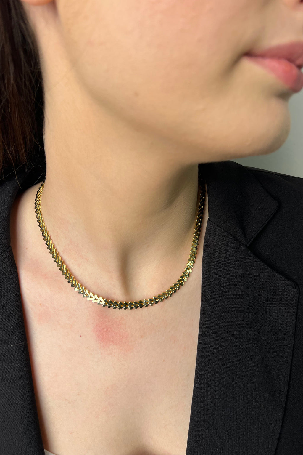 Aurum Balıksırtı Choker 14K Luxe Kolye