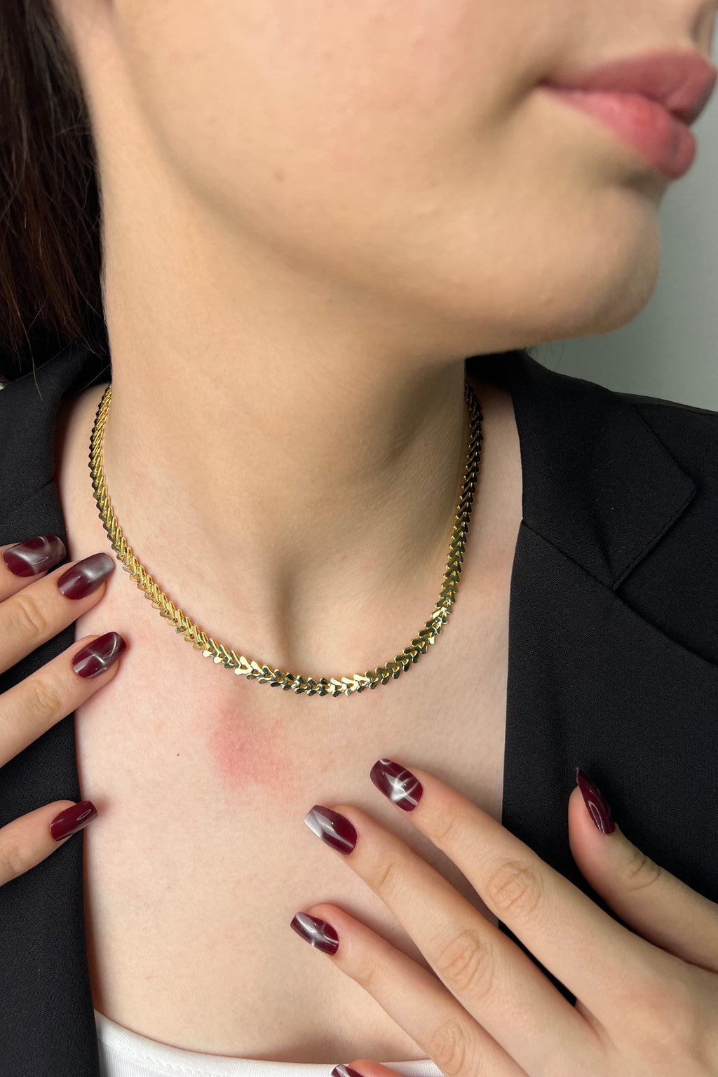 Aurum Balıksırtı Choker 14K Luxe Kolye