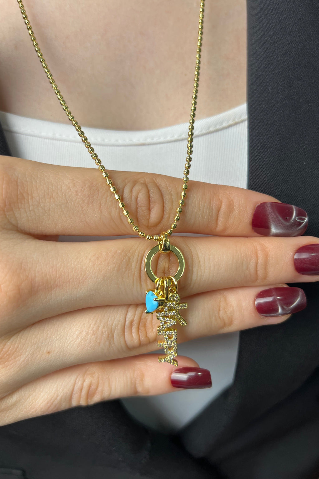 Şans İkonu Turkuaz 14K Luxe Kolye