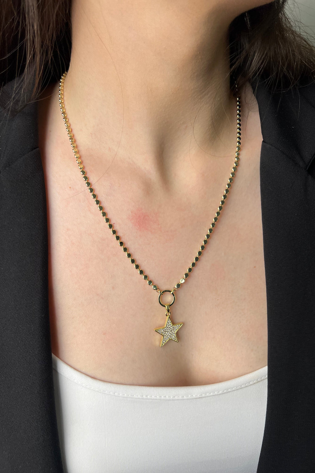 Gökyüzü İkonu Pul Zincir 14K Luxe Kolye