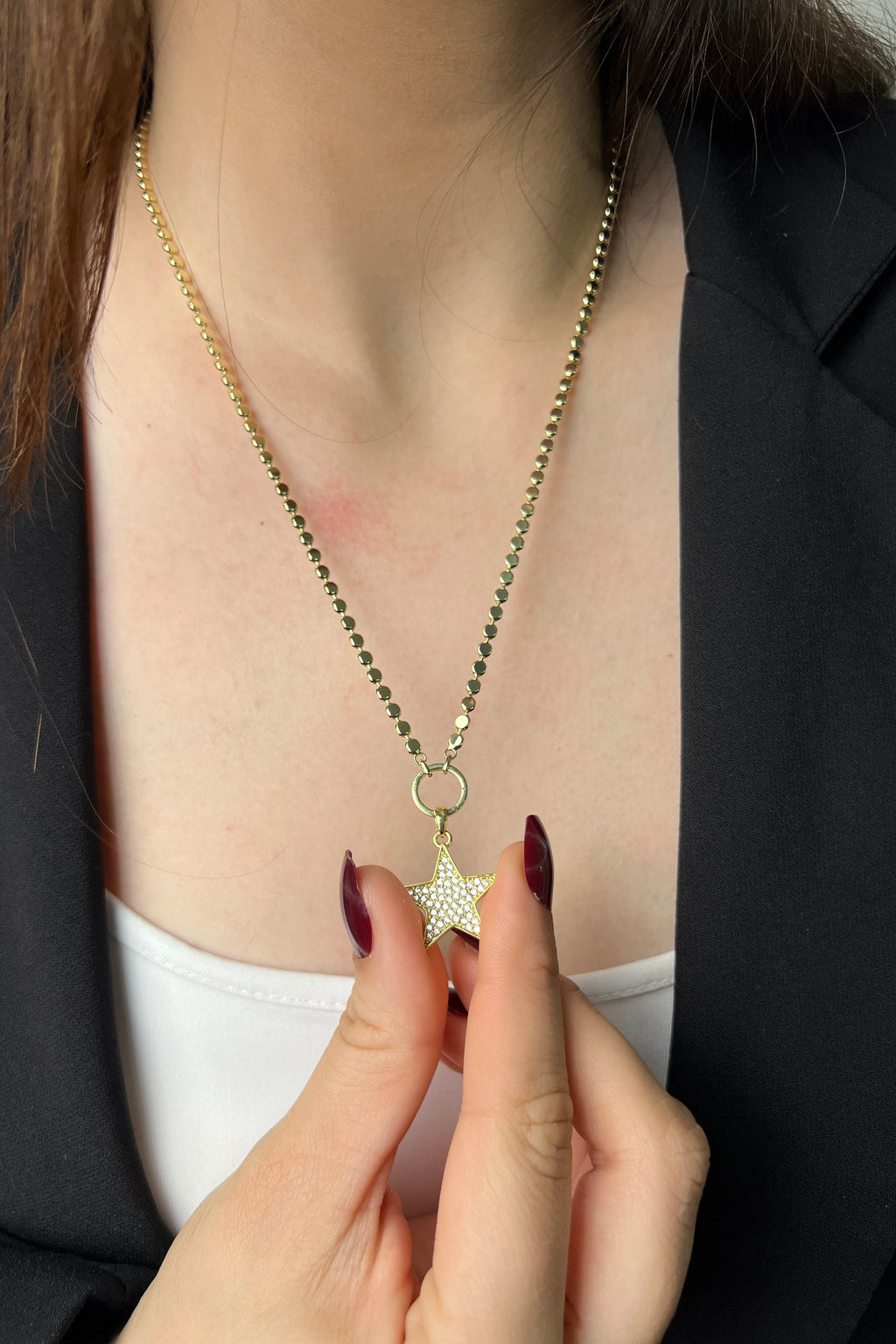 Gökyüzü İkonu Pul Zincir 14K Luxe Kolye