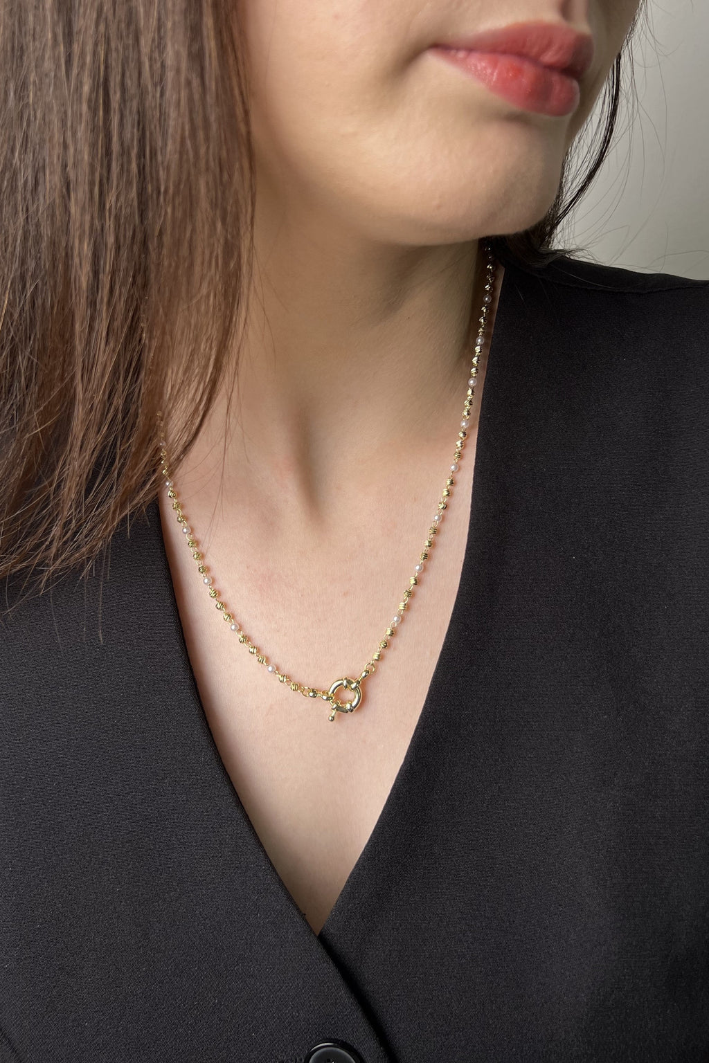 Toggle Işıltı 14K Luxe Kolye