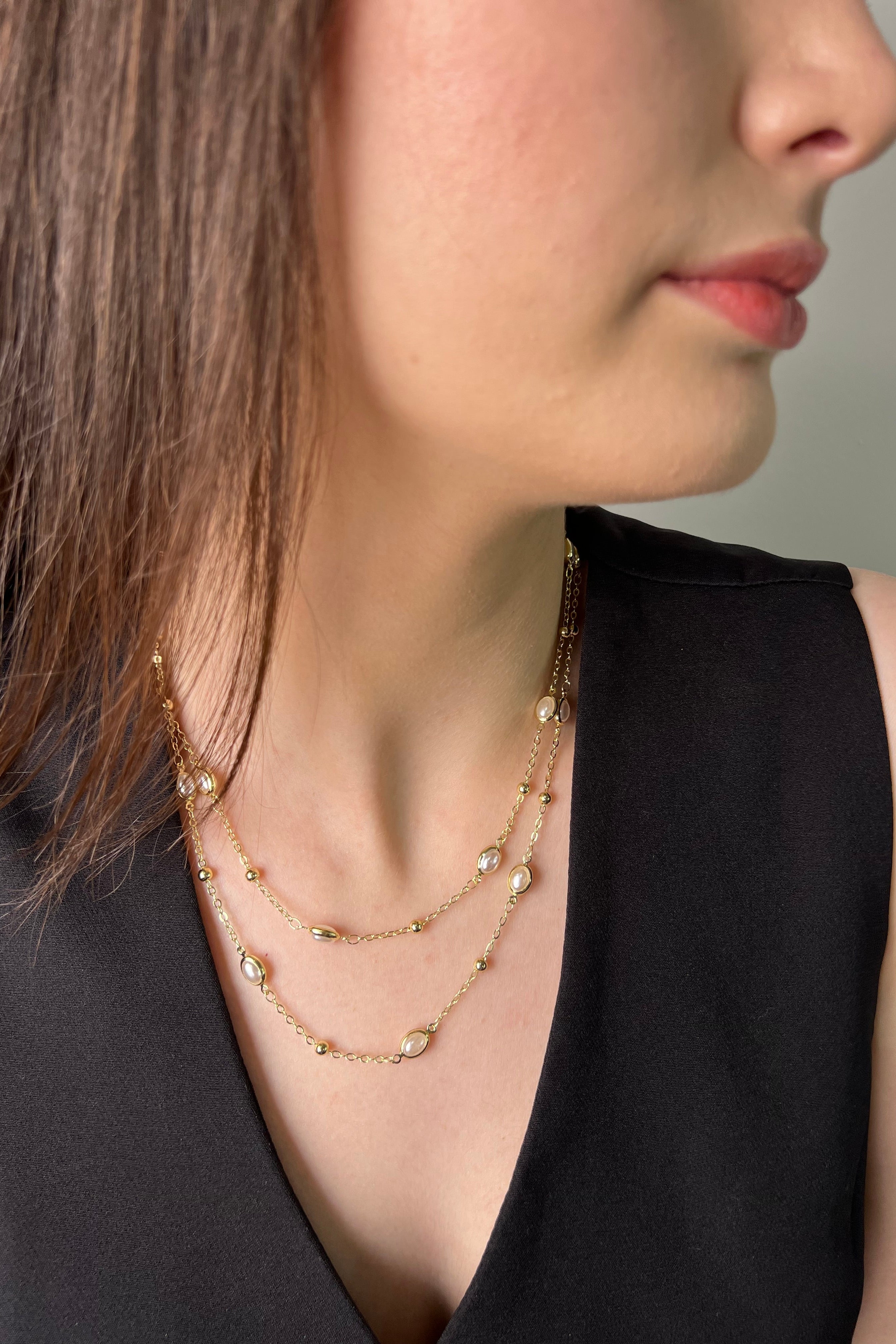 Zarif Yörünge 14K Luxe Kolye