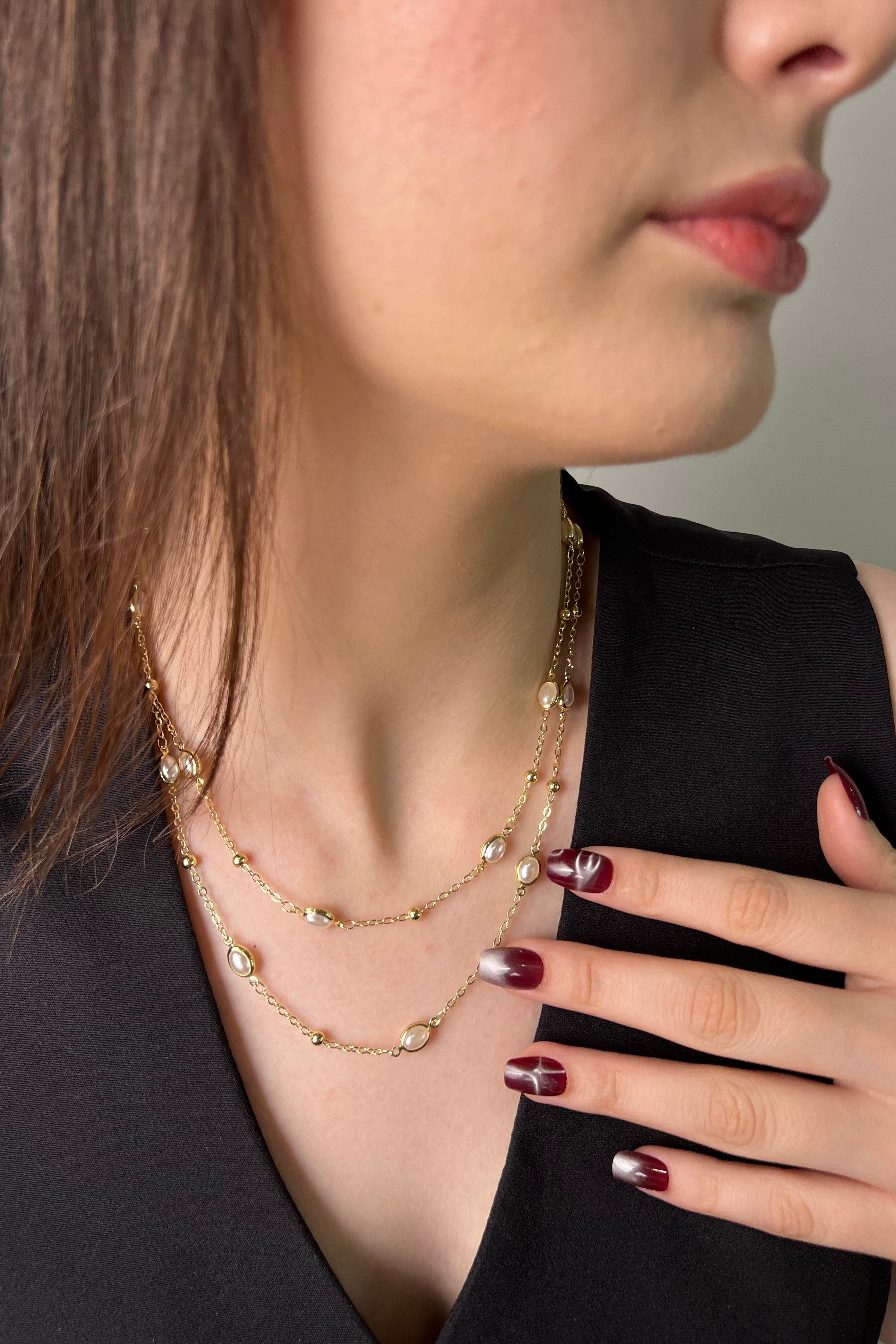 Zarif Yörünge 14K Luxe Kolye