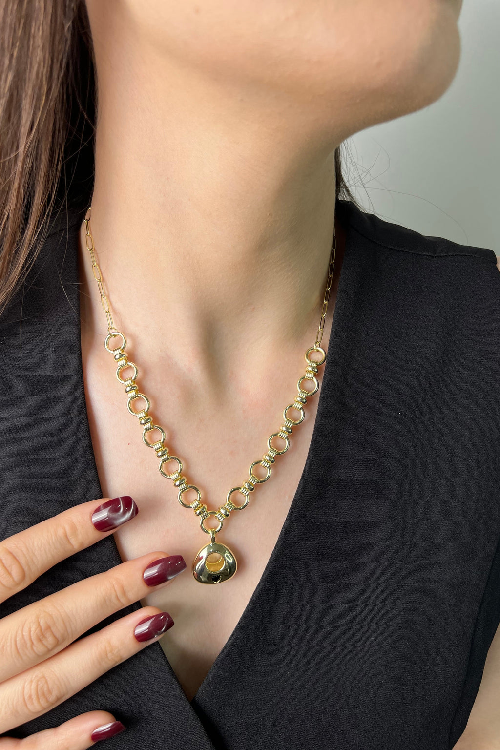 Orbit Kilit 14K Luxe Kolye