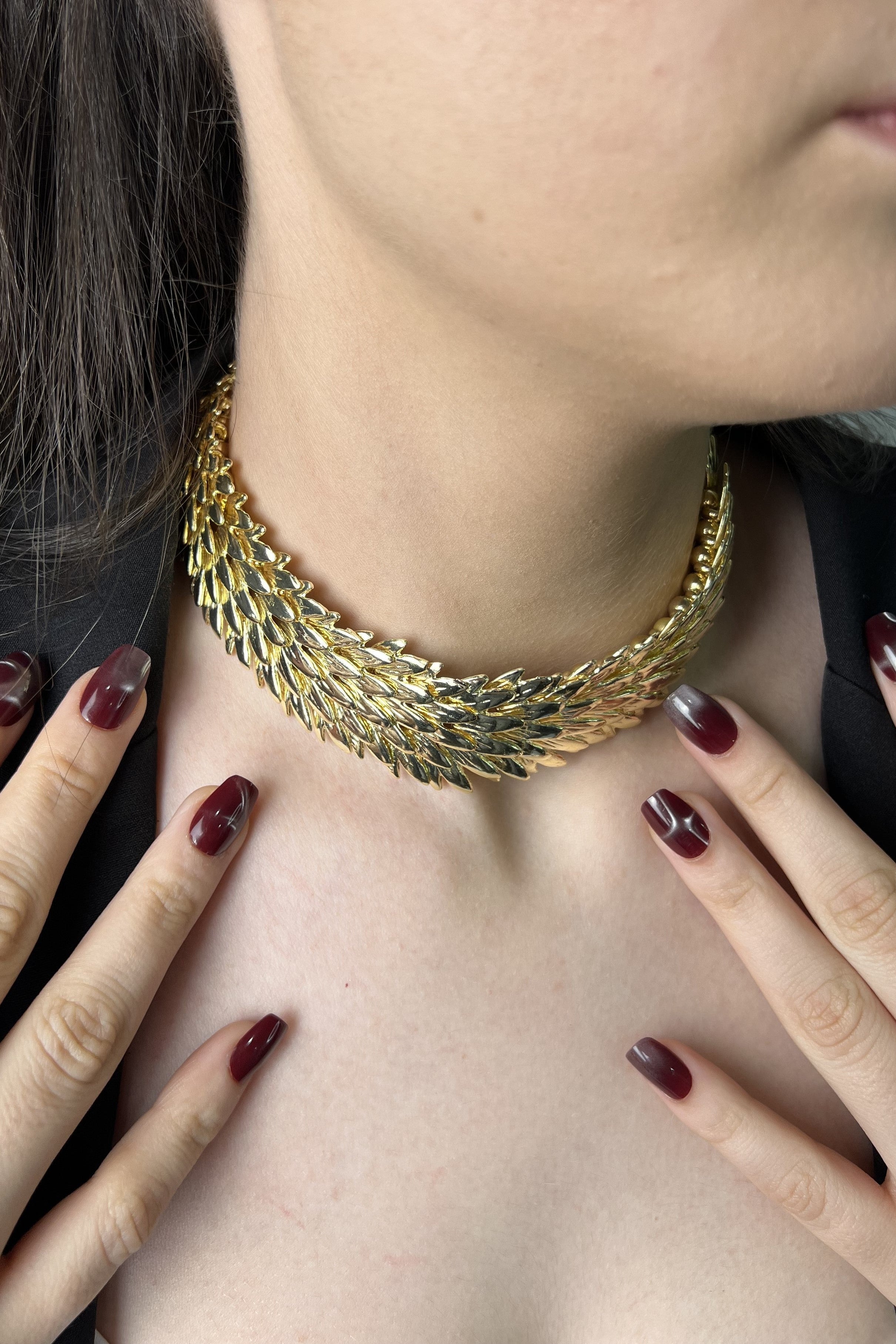 Zırhlı Işıltı 14K Luxe Kolye