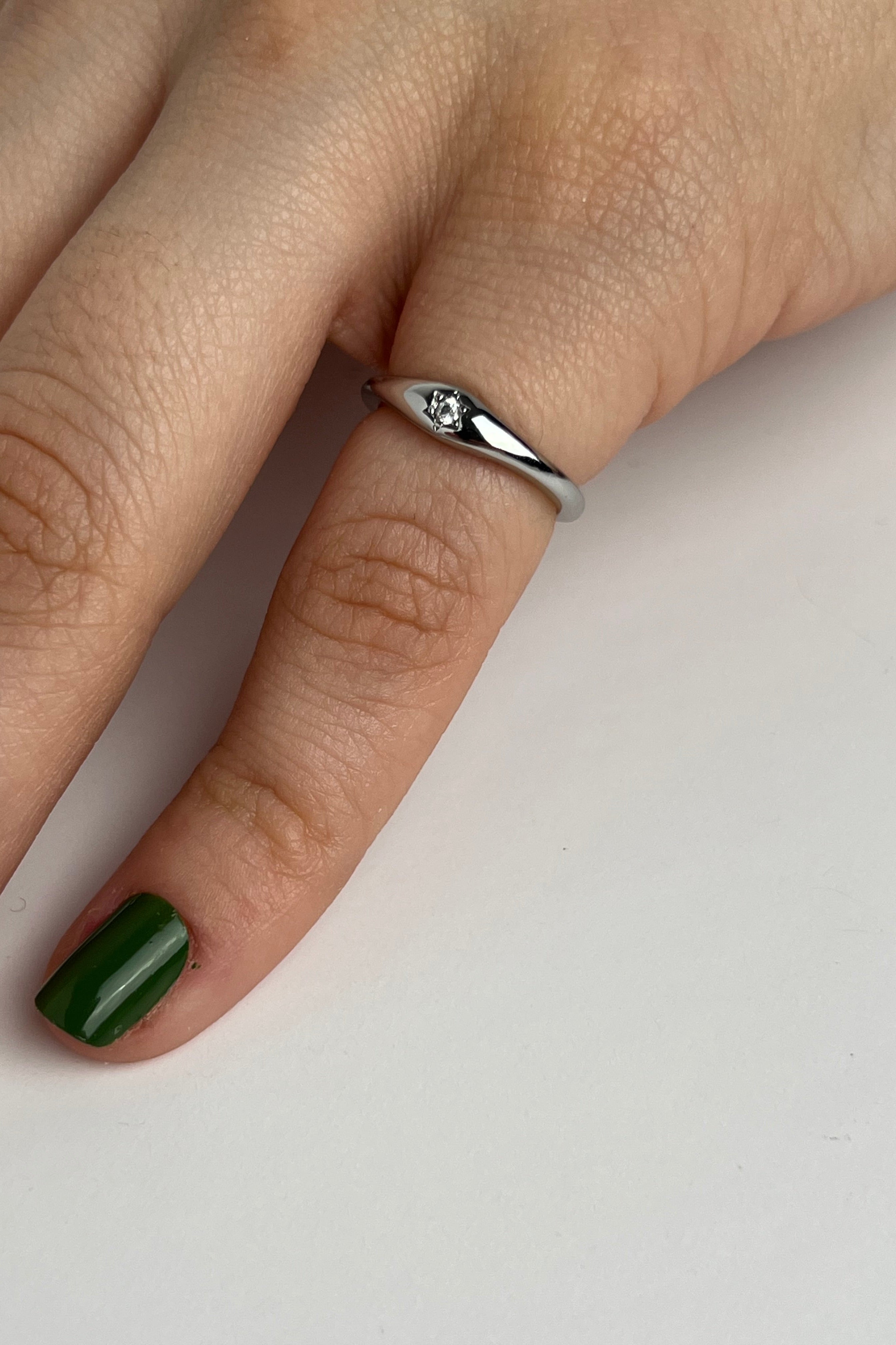 Parlak İz Eklem Stainless Yüzük