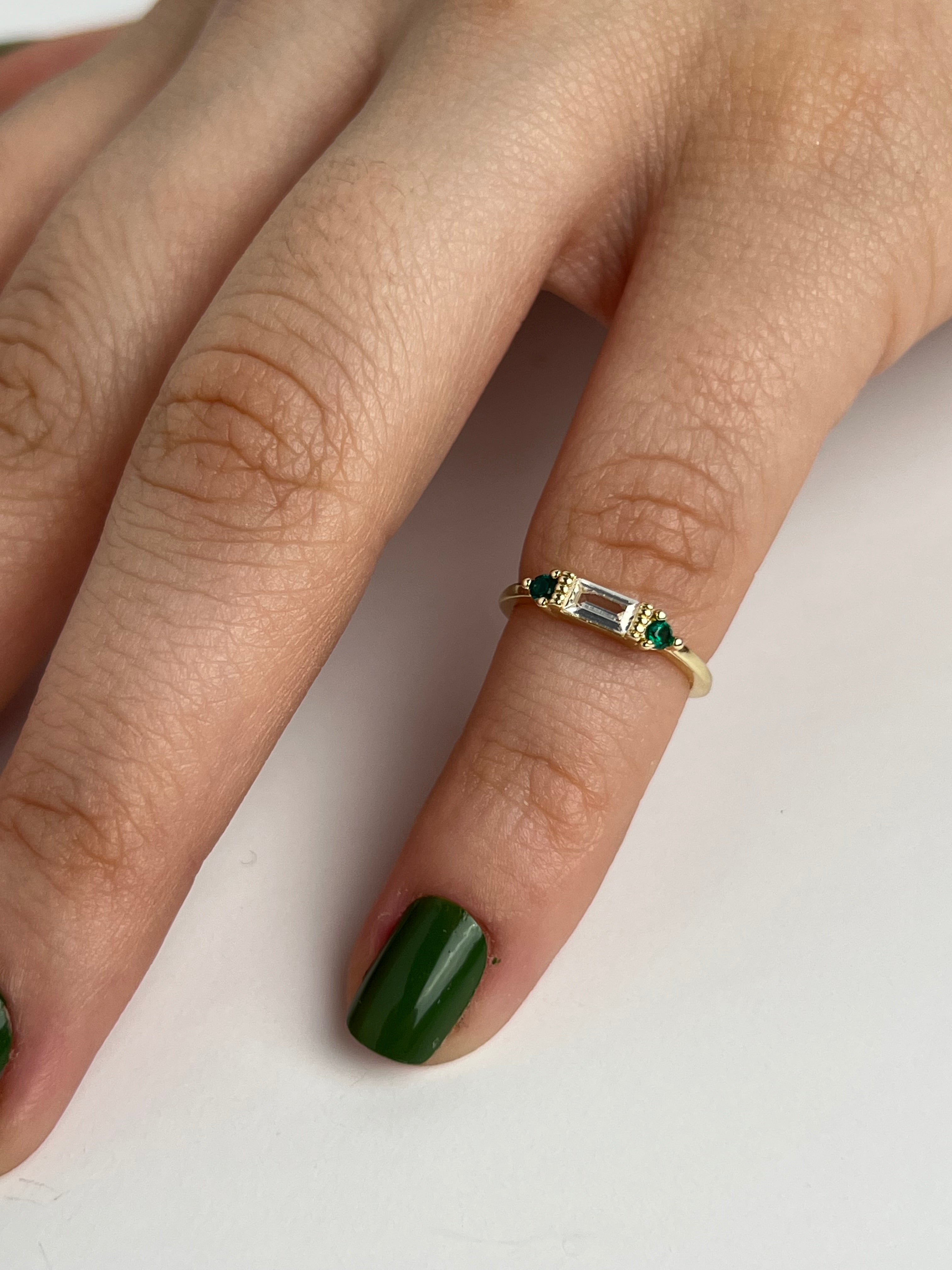 Zümrüt Eksen Eklem Stainless Yüzük