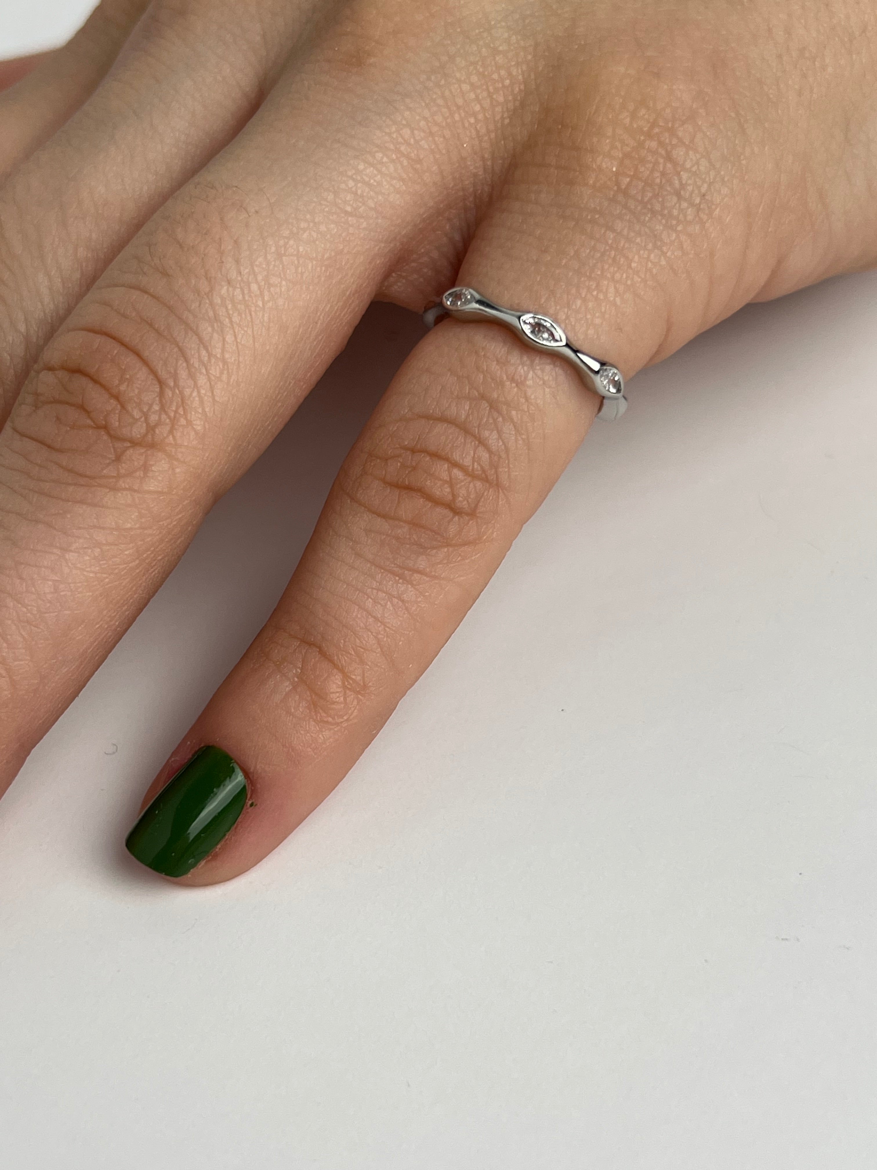 Yaprak Noktası Eklem Stainless Yüzük