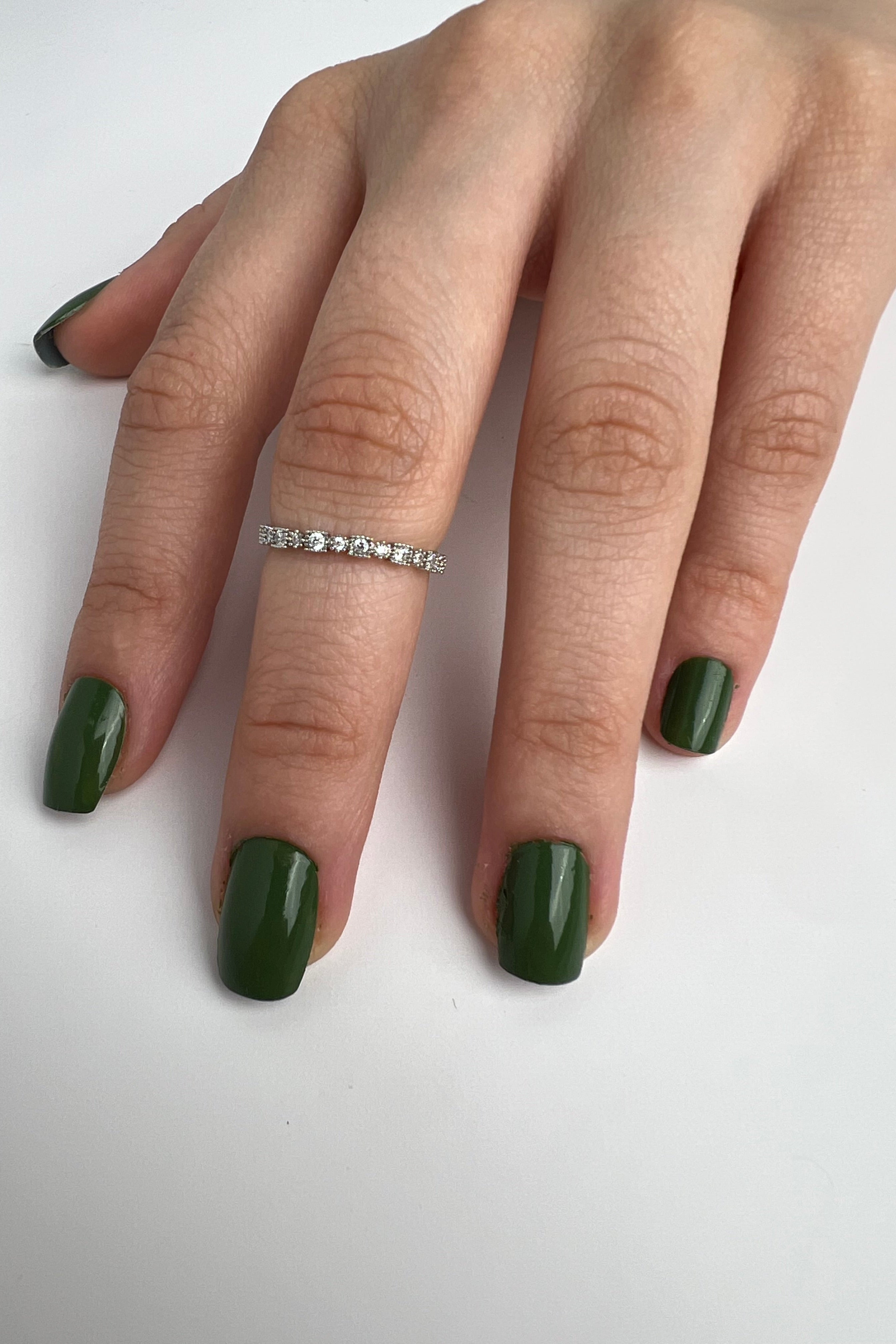 Kristal Blok Eklem Stainless Yüzük