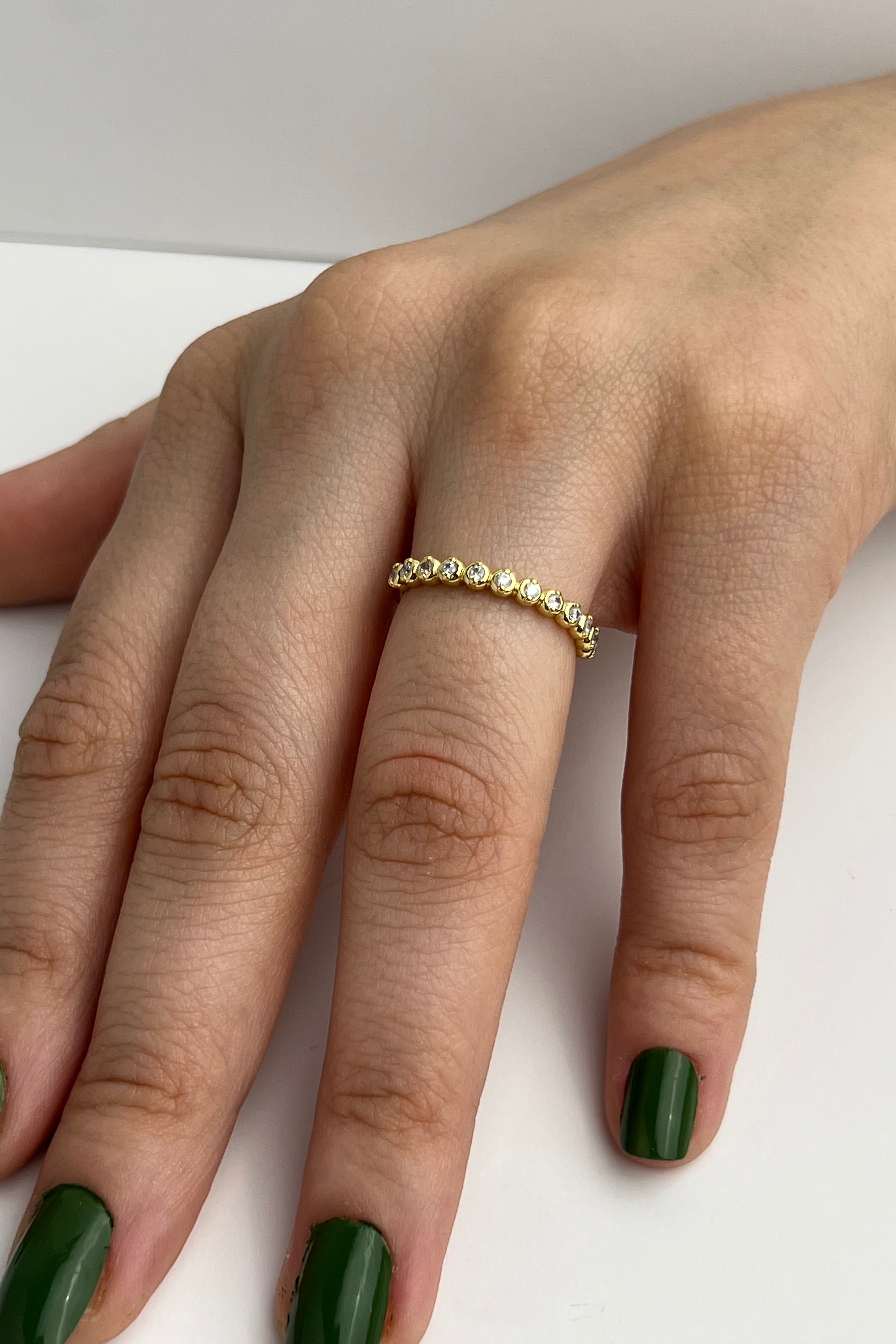 Kristal Eksen Eklem Stainless Yüzük