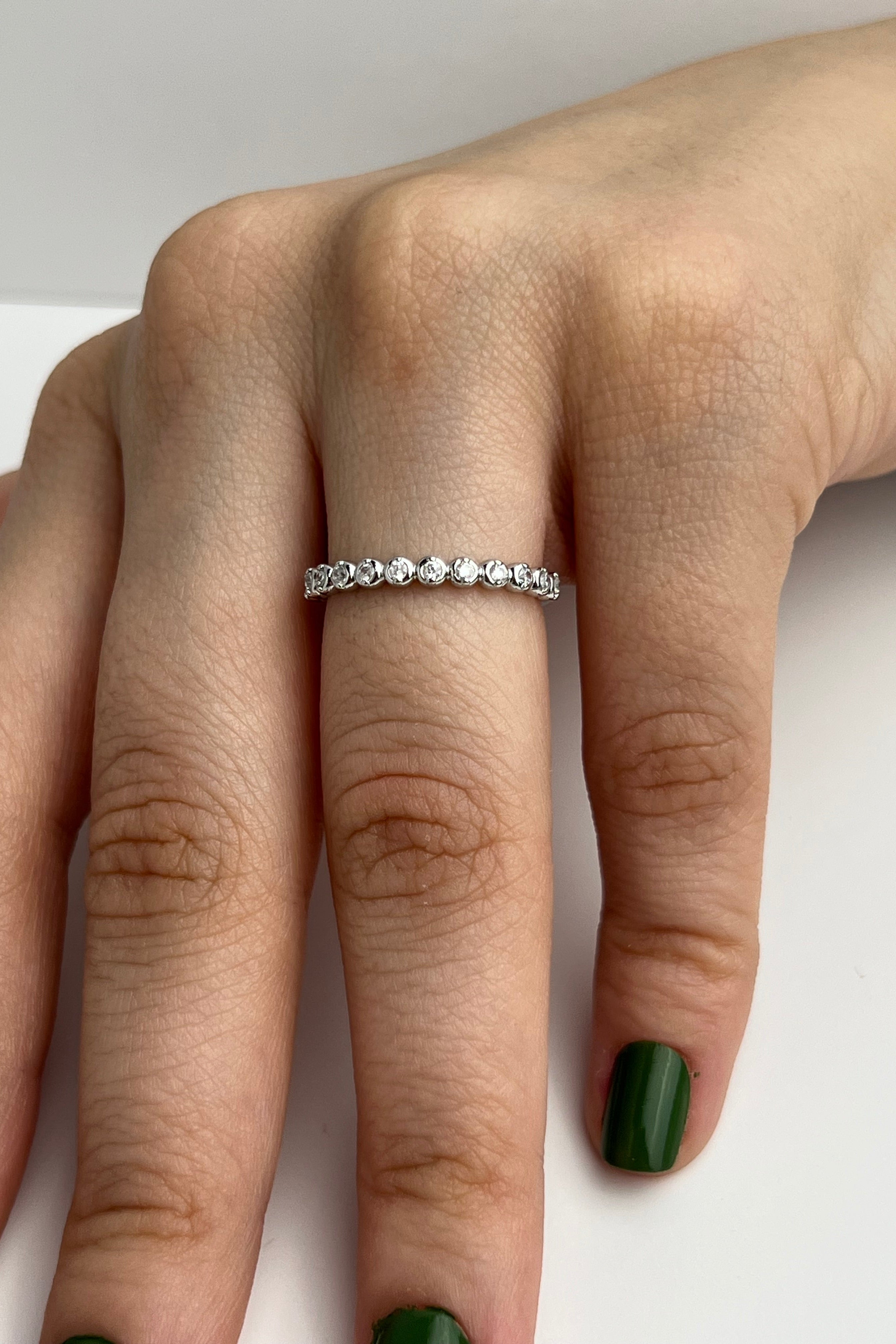 Kristal Eksen Eklem Stainless Yüzük