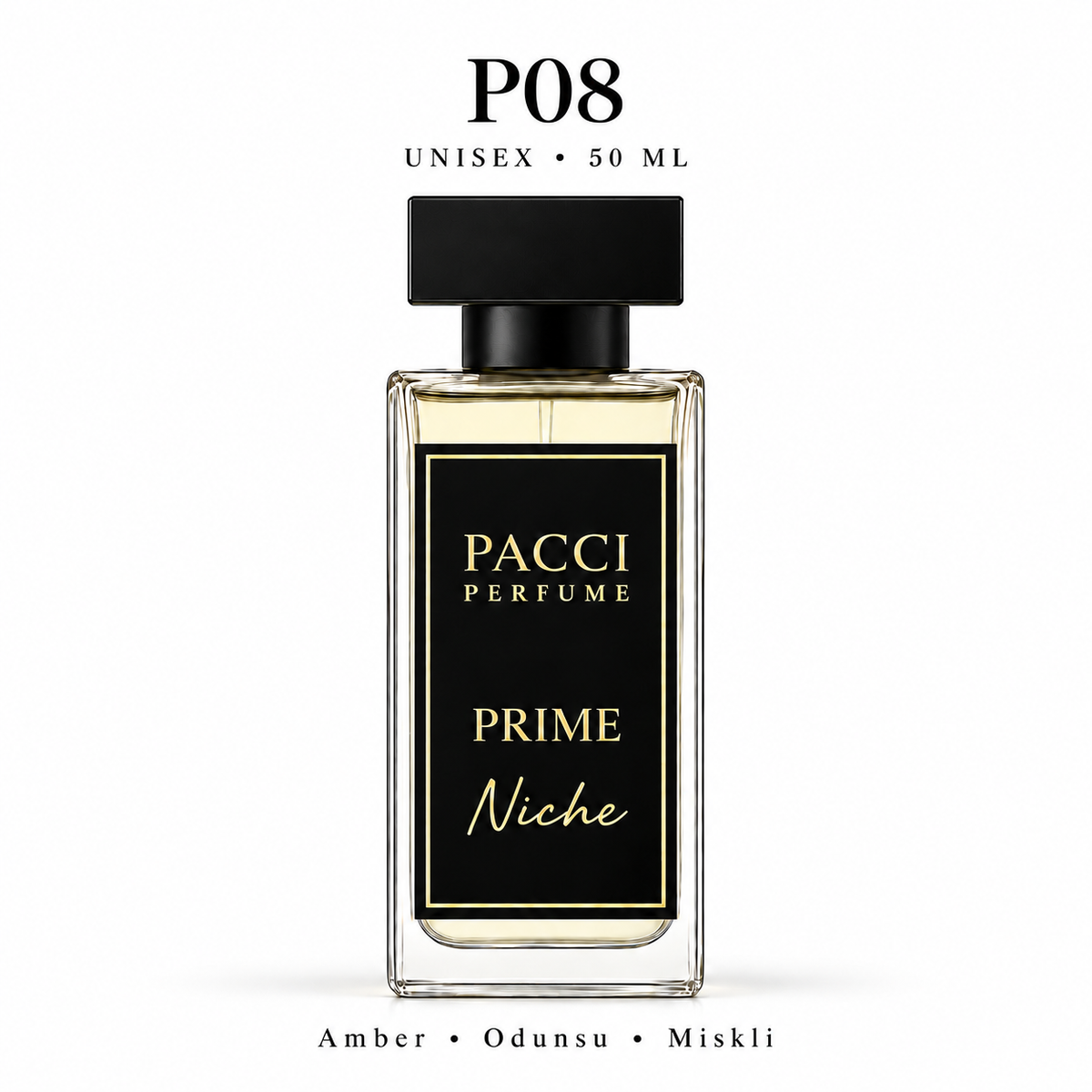 PACCI P08 Niche Unisex Parfüm 50 ML – Çiçeksi • Amber • Odunsu