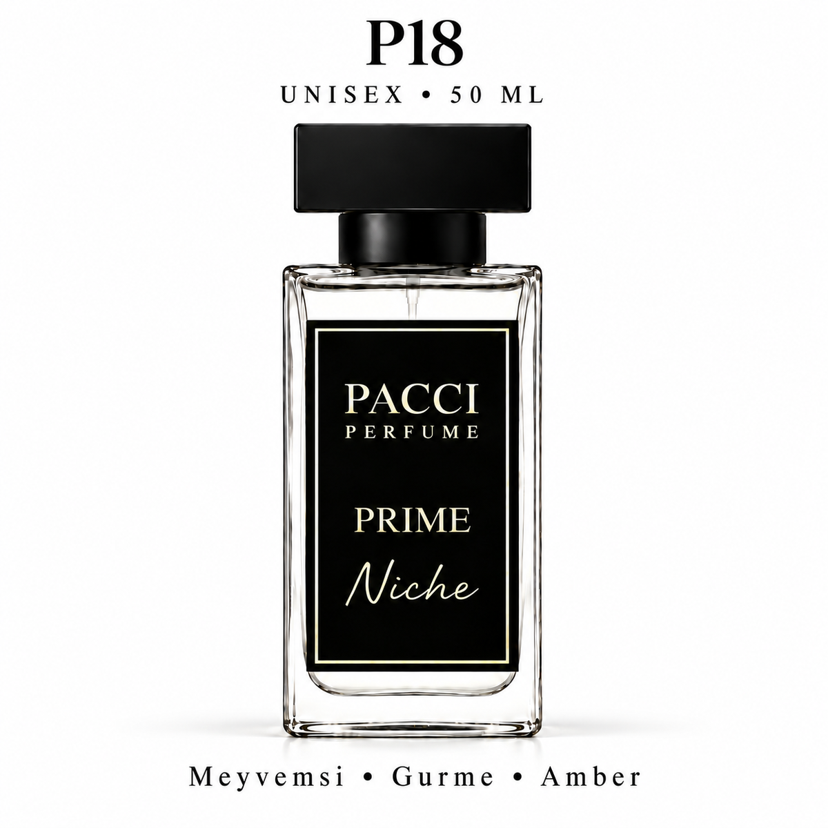 PACCI P18 Niche Unisex Parfüm 50 ML – Meyvemsi • Gurme • Amber
