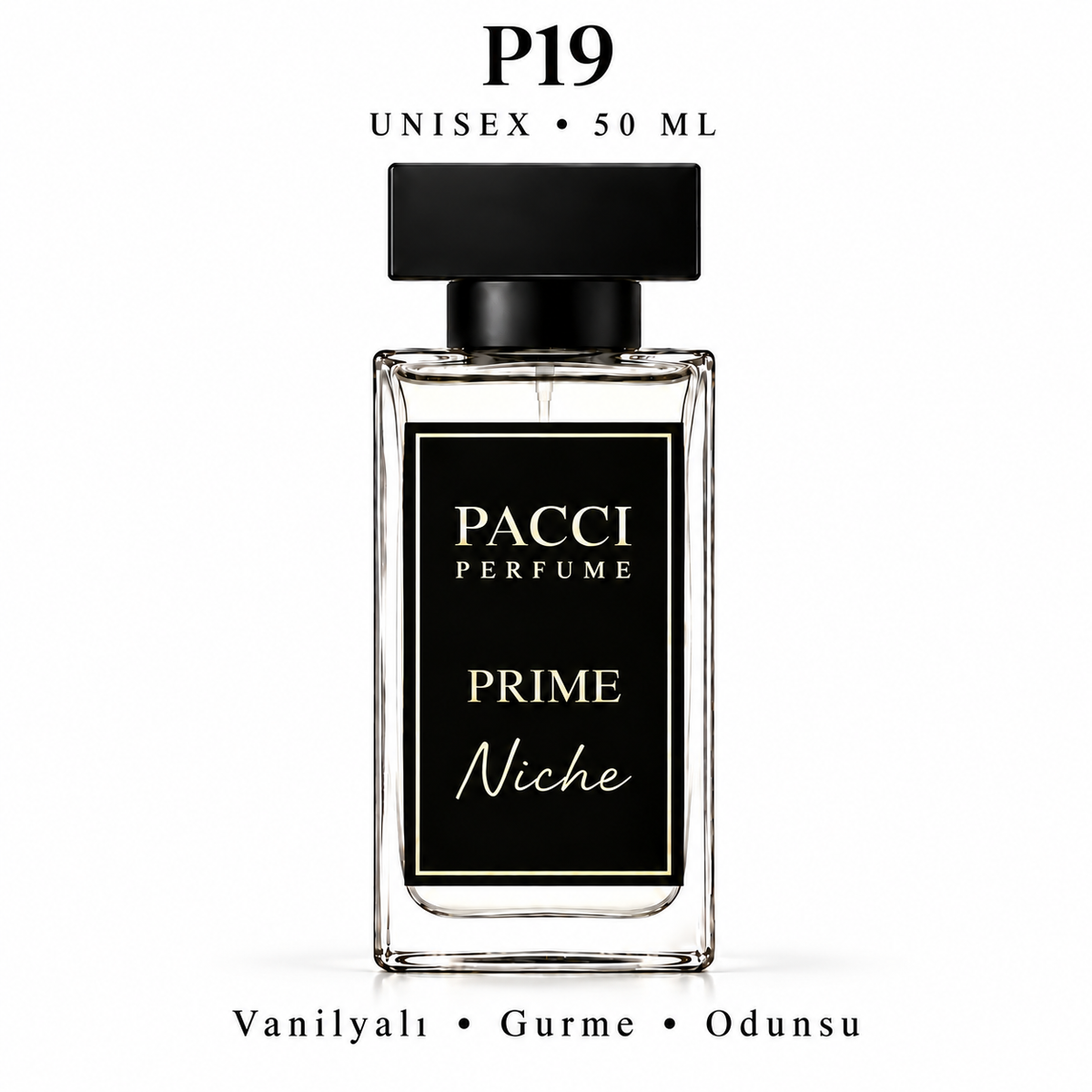 PACCI P19 Niche Unisex Parfüm 50 ML – Vanilyalı • Gurme • Odunsu