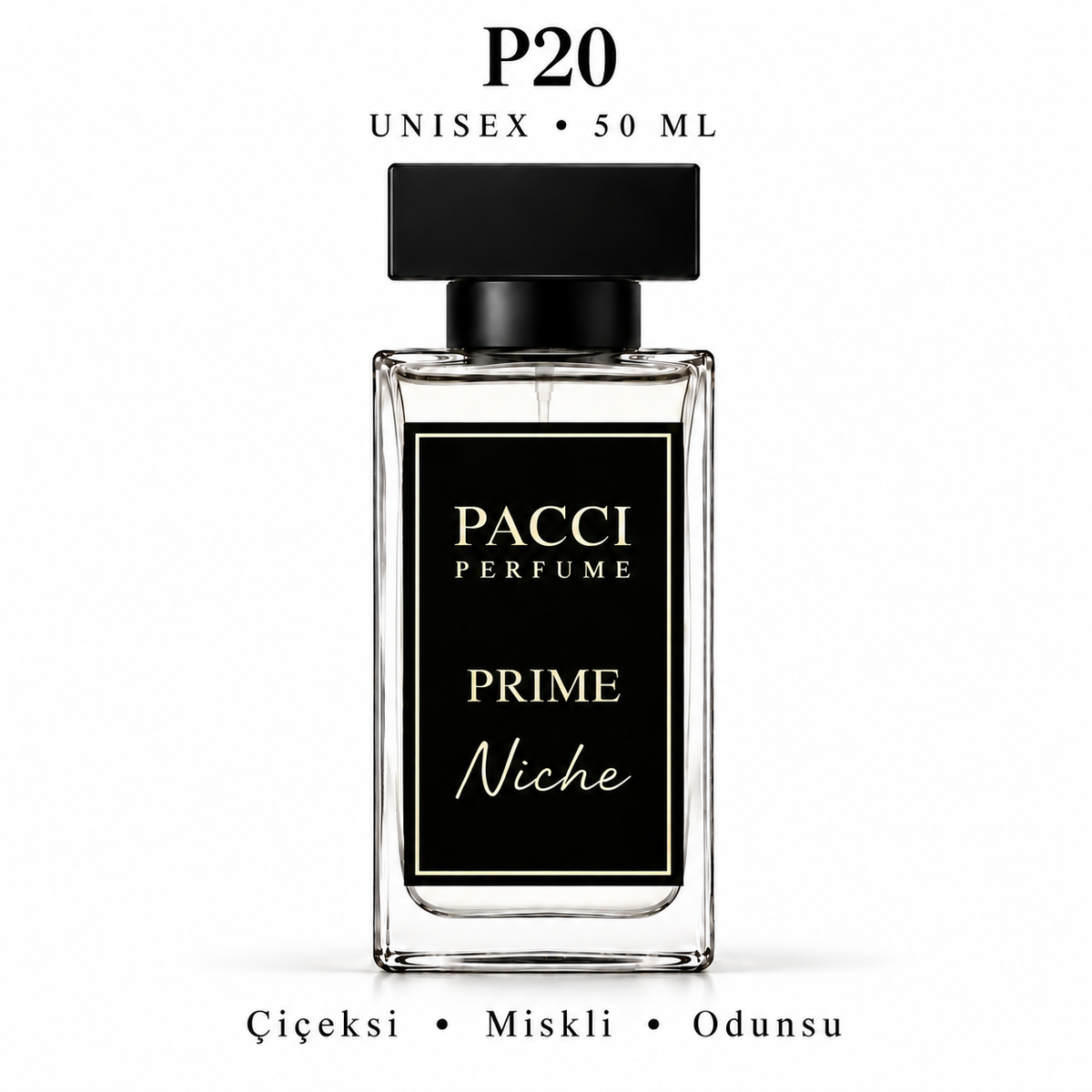 PACCI P20 Niche Unisex Parfüm 50 ML – Çiçeksi • Miskli • Odunsu