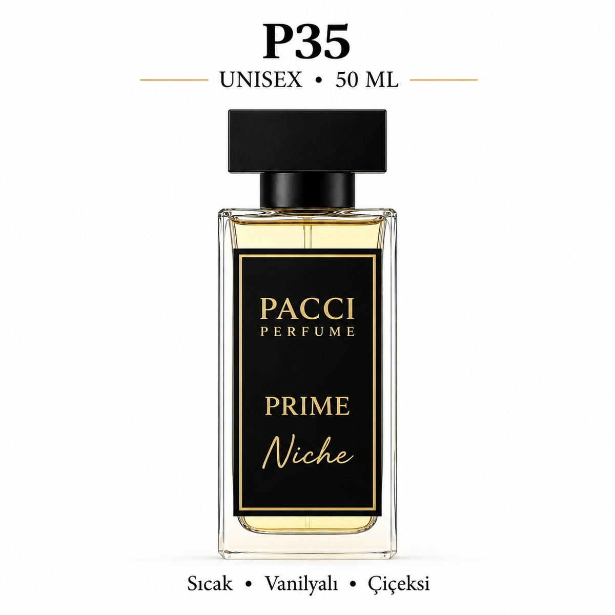 PACCI P35 Niche Unisex Parfüm 50 ML – Çiçeksi • Aromatik • Vanilyalı